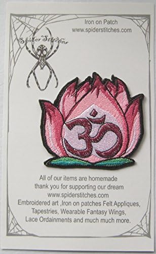 Pink Om Lotus cvijet lijepa mirna zen gvožđa na flasteru