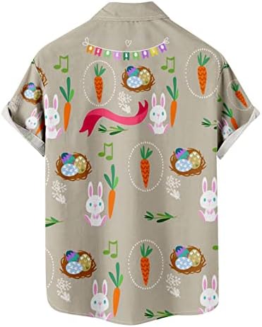 Muške Smiješne Uskršnje majice sa džepovima Slatki zec tiskani kratki rukav na vrhu havajske pulovera za odmor