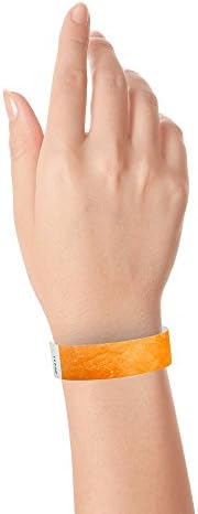 WristCo neonska narandžasta Tyvek narukvice za događaje-500 Count ¾ x 10 - vodootporne papirne narukvice otporne