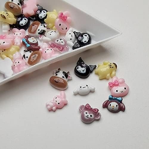 30kom slatka smola Nail Art čari srećne životinje žele gumeni slatki slatkiši 3d dekoracija noktiju DIY