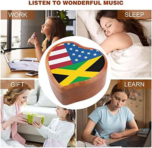 Američka jamajkanska zastava Wind up Vintage Wooden Music Box Vjenčanje Valentinovo Božićni rođendan ClockWork