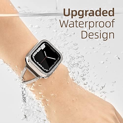 [2 u 1] Vodootporni futrola za bljuvanje Kompatibilan je za Apple Watch 41 mm serije 8/7 sa kaljenim