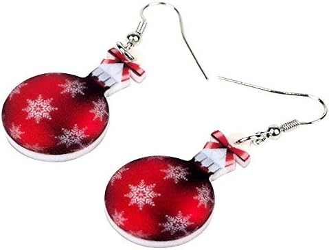 GANFANREN akril Božić pahuljica Ball poklon naušnice Drop Dangle Set nakit za žene djevojke ukrasi