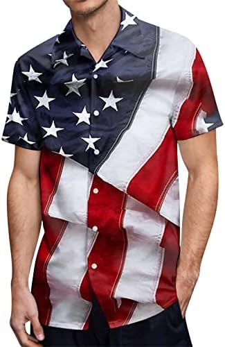 2023 Nova muška modna zastava za slobodno vrijeme 3D digitalni tisak dugme rever kratkih rukava majica lagani muškarci