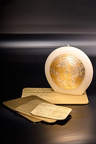 Nklaus Ploča za svijeće aluminijum zlato 13x10cm Pravokutni ukrasni ukrasni tablica ukras za tablice COASTERED - dizajn 10412