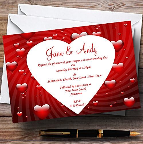 Kartica zoološki vrt dubok crveni romantični ljubavni ljudi personalizirani pozivnice za vjenčanje