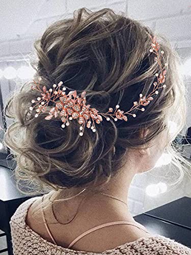 Heread Crystal Bride Wedding Hair Vine Flower Bridal traka za glavu list Hair Breath Accessories for Women