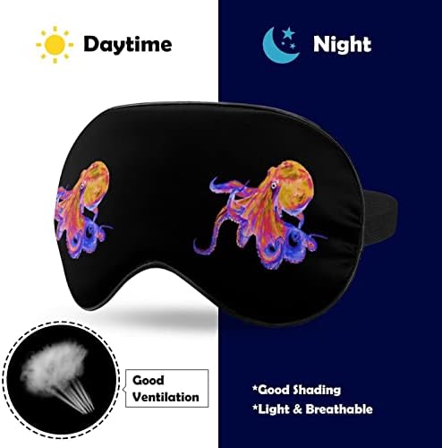 Šarene hobotnice Mekana maska ​​za oči Poklopac efektivnog sjemenja zasljepljujuća udobna maska ​​za spavanje s elastičnim podesivim remenom