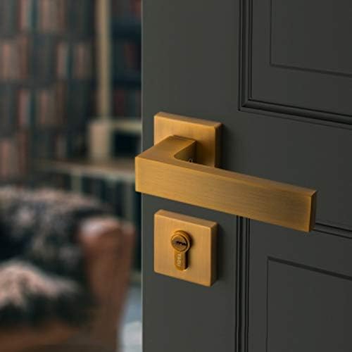 Zhyh 1 set / kvadratni unutarnji ručici vrata za 35-50 mm vrata Jednostavna ručica vrata vrata sa zaključanim