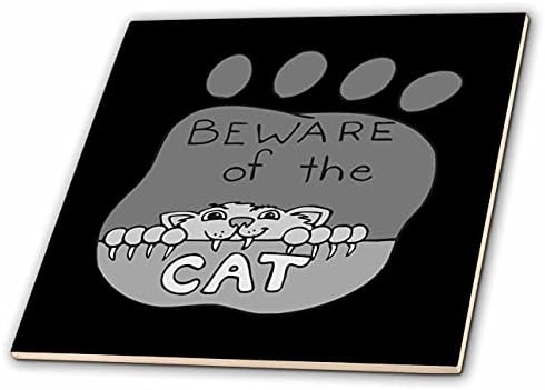 3drose slika kaže Čuvajte se mačke na mačjoj šapi u nijansama sive-pločice