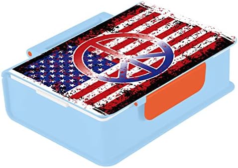 Alaza USA Američka zastava Mirov simbol Bento ručak Box BPA-Besplatni čuvar posude za ručak W / FORK