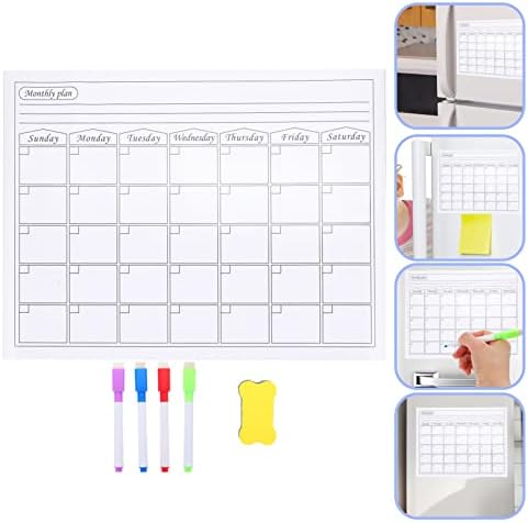 Operatacx Tabela zadataka magnetna tabla za raspored tabla za poruke o frižideru nedeljni mesečni kalendar sa brisačem ploče i markerom za listu rasporeda tabla za raspored za kućne učenike školski ured suho brisanje kalendar