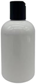 Prirodne farme 4 oz bijelog boston BPA besplatne boce - 8 pakovanja prazne posude za ponovno punjenje - esencijalni proizvodi za čišćenje ulja - aromaterapija | Glatka crna kapa za disk - izrađena u SAD-u