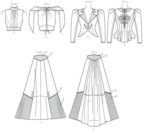 McCall's uzorci viktorijanske haljine kostim uzorka za žene od strane Angela Clayton, veličina 12-20