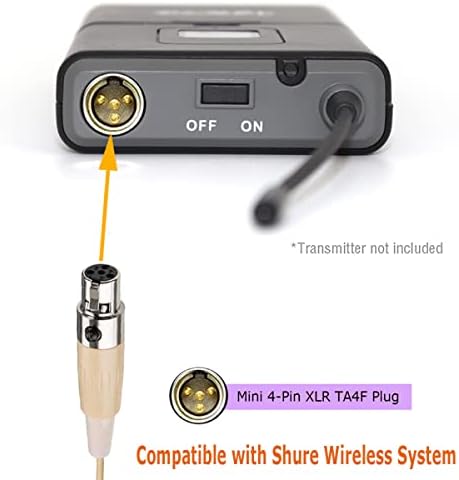 XGWTH sklopive slušalice mikrofonski kondenzator omnidirekcioni dvostruki over Earset Headworn Mic kompatibilan sa Shure bežičnim sistemom Bodypack predajnik sa 1.2 M kablom Mini XLR 4-pinski Ta4f utikač