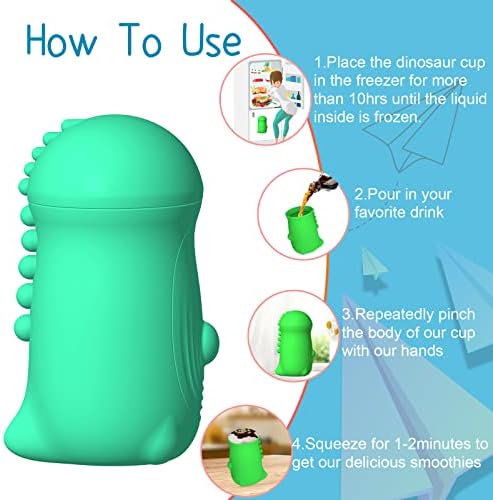 Rovacchy® Slashie Maker Cup-Kids Dinosaur igračke za tiskane slushinske čaše plus pinchable silikonske