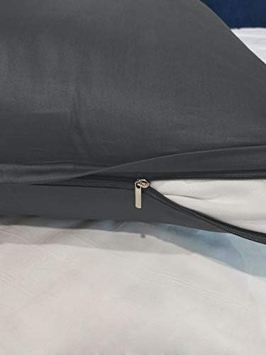 Yaroo patentni jastuk, jastučnica za tijelo, jastuk za tijelo 20x54, pamuk, čvrsta, tamno siva
