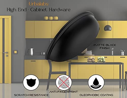 Urbalabs moderan 3 šalica za ormare 10 pakovanja čvrstog kraja mat crne šalice ormara vuče gumb europski stil