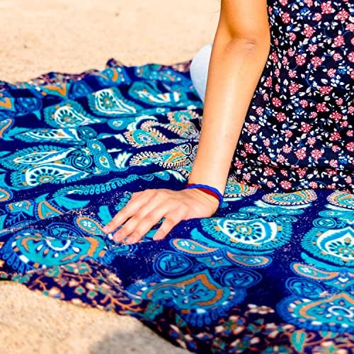Folkulturni set od 2 Mandala tapiserija Hippie Indian Okrugla Mandala Beach Debek Picenik Boho Ciganski pamuk