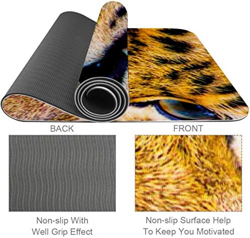 Siebzeh Animal Leopard Premium Thick Yoga Mat Eco Friendly Rubber Health & amp; fitnes Non Slip