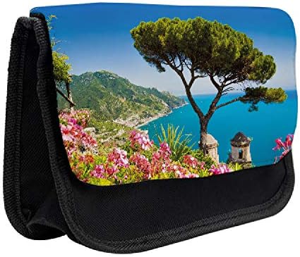 Lunarable Amalfi obalna pernica, Villa Rufolo Gardens, torba za olovku od tkanine sa dvostrukim patentnim zatvaračem, 8.5 x 5.5, višebojna