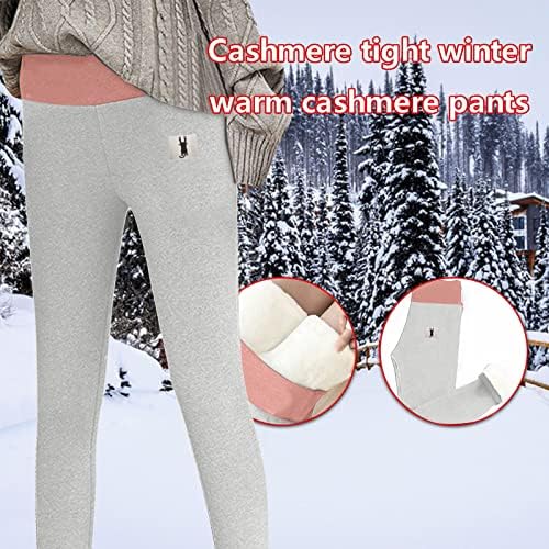 XipCokm Ženske zimske ruke nacrtane tajice visokog struka rastegnute debele pantalone Dame Lastva kašmire