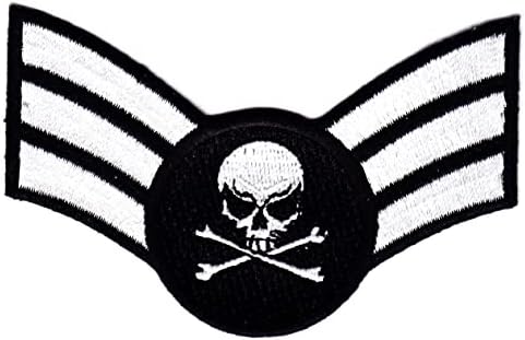 Vojna - Insignia W / Smrt Skull-CrossBones -Ikler - željezo na vezeno zakrpa