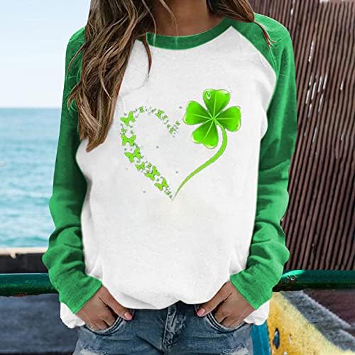 2023 Dnevna majica St.Patrick za žene Ležerne prilike dugih rukava Raglan Tunic Tops Crewneck Lagana dukserica