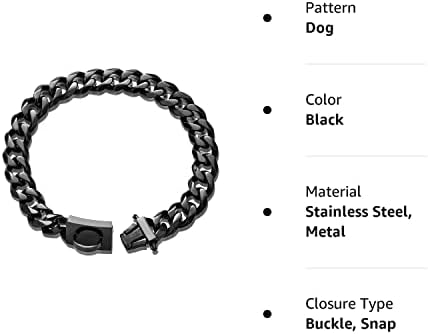 Ogrlica za hodanje sa psećim ovratnikom sa dizajnom Secure Buckle 19mm Crna kubanska veza Snažni lanac