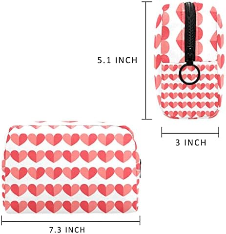 Mala šminkarska torba, patentno torbica Travel Kozmetički organizator za žene i djevojke, Valentine Pink