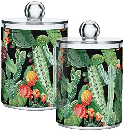 Kaktus zeleni cvijet pamuk držač kupaonice posude s poklopcem set pamučni kuglični jastučni držač