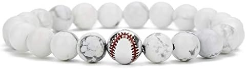 Šareni Bling Bejzbol moć narukvica posrebreni modni Bejzbol sportski šarm perle Fit Pandora crna i siva