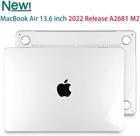 May Chen kompatibilan sa [najnovije izdanje 2022] MacBook Air 13.6 inčni Model A2681, Plastična Tvrda futrola za MacBook Air 13 inčni Apple M2 klip sa Liquid Retina ekranom odgovara ID-u dodira, kristalno čist