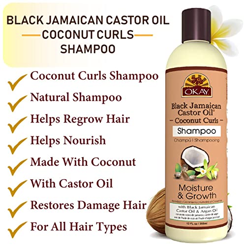 U redu crni jamajkanski ricinusovo ulje i šampon od kokosa 12.oz / 355ml