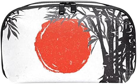 Kozmetička torba za žene, predivne sobne vodootporne vrećice za šminku Travel Bambus Silhouette sa Crvenim
