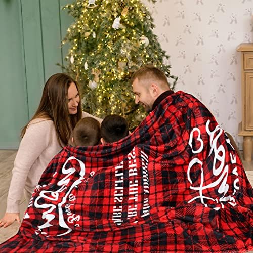Pokloni za mamu božićne pokrivače za mamine poklone tople meke majke rođendanski pokloni Volim te poklone za mamu Buffalo plairani crno crveno bacanje pokrivač od kćeri sina za dan majke, 60 x 80 inča