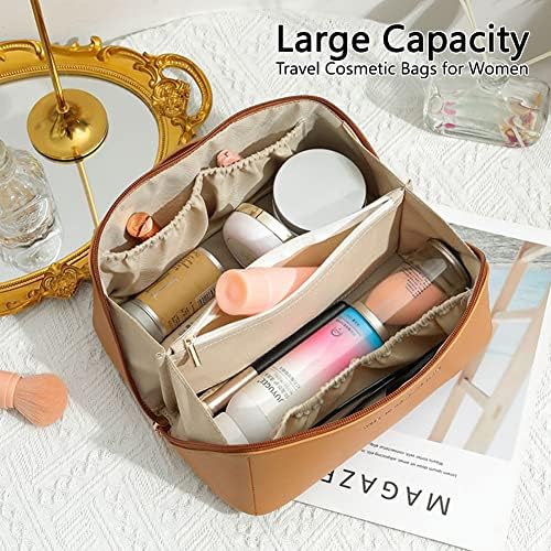 Niumike putne kozmetičke torbe velikog kapaciteta za Žene - PU kožna Mala Slatka torba za šminkanje Organizator