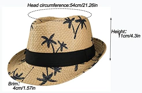 Dječiji slamnati šešir Fedora ljetni šešir za sunčanje za djevojčice od 4-9 godina