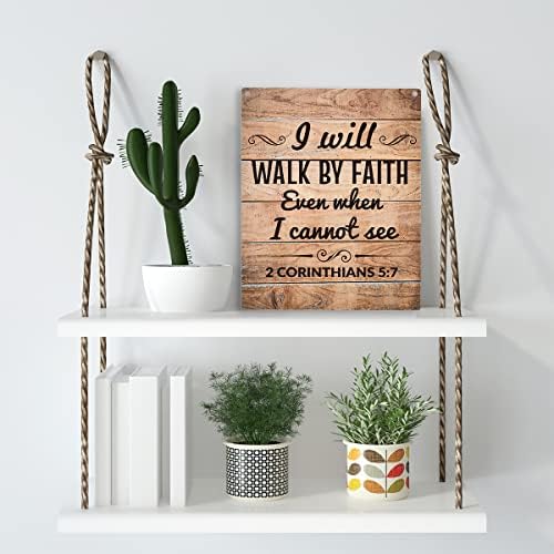 Inspirativni zidni umjetnini kršćanski pokloni hodat ću po vjeri čak i kad ne vidim znak 2 Corinthians 5: