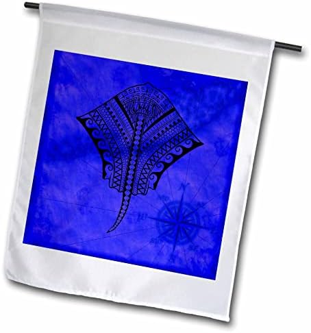 3drose plemenski stingray Havajski polinezijski tetovaže na nautičkom kartonu. - Zastave
