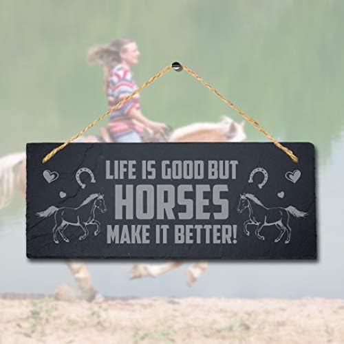 Život Je Dobar, Ali Konj Je Bolji, Laserom Graviran, Viseći Znak Za Plaketu.