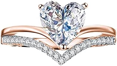 Yistu prstenovi Vintage prsten Princess personalizirani dijamant cirkon zaručnike u obliku srca ženski prstenovi