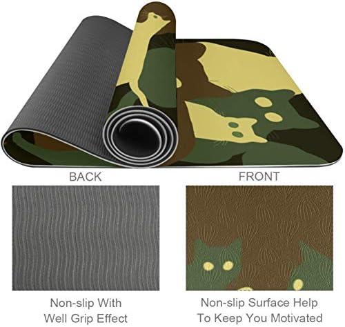 Siebzeh Cat Camouflage Premium Thick Yoga Mat Eco Friendly gumeni Health&fitnes Non Slip Mat za sve