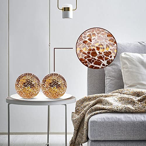 Yatinkim 3pcs Dekorativne staklene kuglice za zdjele 3.35inch mozaik Glass Orbs Ball Gold Sphere Decor Globe vaze za trpezariju Center Centerment