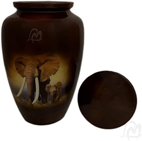 Ljubav spomen-urne za kremaciju-lijepa urna za odrasle slonova-najbolja urna za ljudski pepeo – Pogrebna urna-10,5 x 6 , urna za kremaciju slonova)