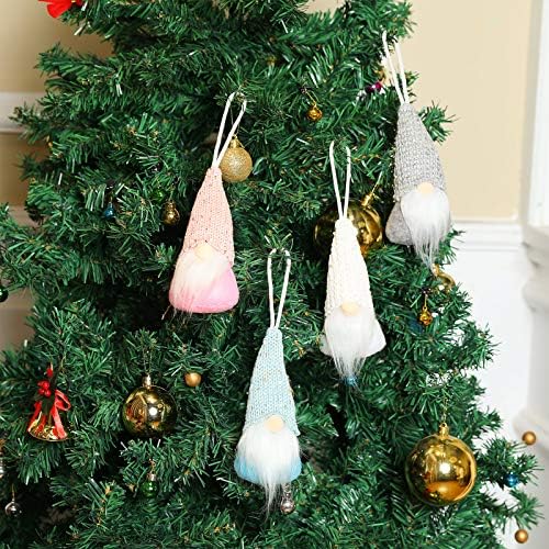 Skylety 4 komada švedski ukrasi za božićnu jelku Mini ukrasi za patuljke od filca viseće lutke za