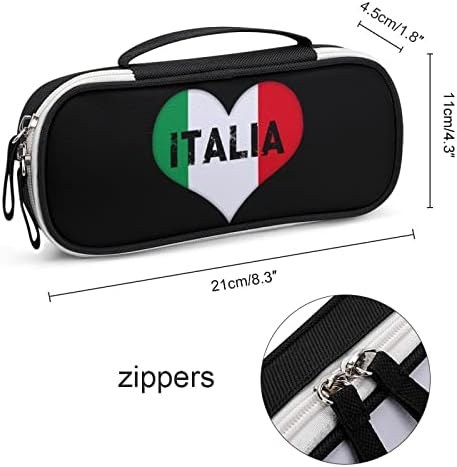 Volim Italiju Heart PU kožna olovka Olovka Olovka Organizator Prijenosni šminka za skladištenje torbica