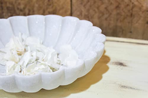 Ručno izrađeni mramorni ukrasni zdjela Ripple Mramorna posuda Bijela mramora cvijeća ukrasna mramora lukava