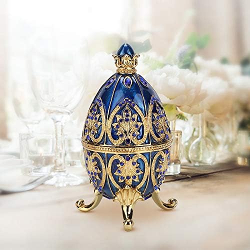 Aaote Domaći ukrasi, kutija za nakit, europski stil sjajan umjetnički dijamant Uskršnji jaja metalni