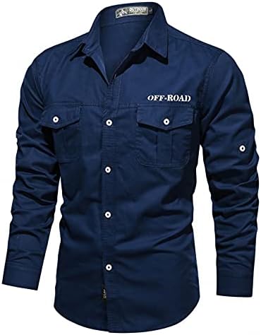 Taktičke majice za muškarce duge rukave vojno dugme up Snap Radna majica sa džepovima veliki & amp; Visok Slim Fit Zapadni vrhovi Camo